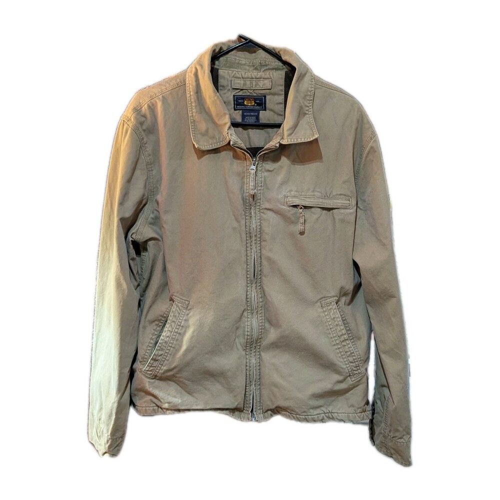 Route 66 Mens M VTG Canvas Barn Chore Tan Coat Jacket Lined Inside Pockets